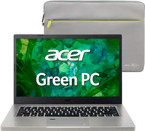 Front. Acer - Aspire Vero 14" FHD Laptop - Intel i5-1335U with 8GB Memory - 512GB SSD - Cobblestone Gray.