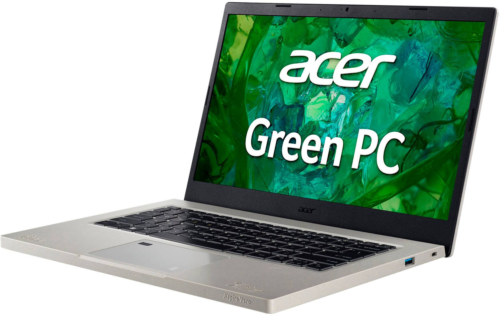 Left. Acer - Aspire Vero 14" FHD Laptop - Intel i5-1335U with 8GB Memory - 512GB SSD - Cobblestone Gray.
