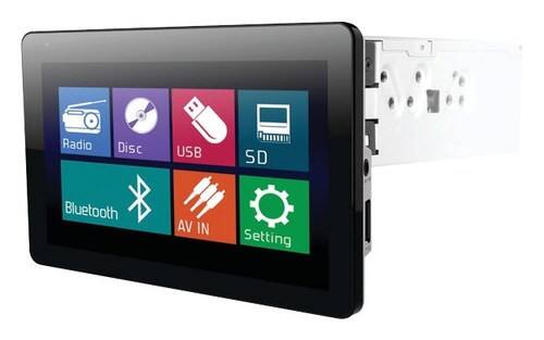 Front Standard. Power Acoustik - 9.3" - CD/DVD - Built-in Bluetooth - In-Dash Receiver with Detachable Faceplate.