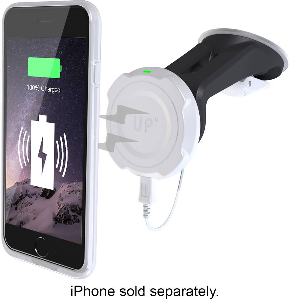 Alt View 11. Exelium - Magnetized Wireless Charging Vehicle Mount with Magnetized Case for Apple® iPhone® 6 and 6s - White.