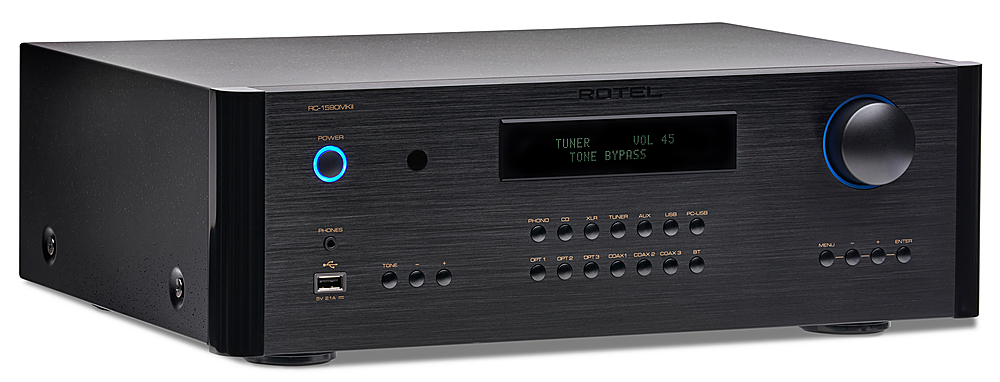 Angle View: Rotel - RC-1590MKII Stereo Preamplifier - Black