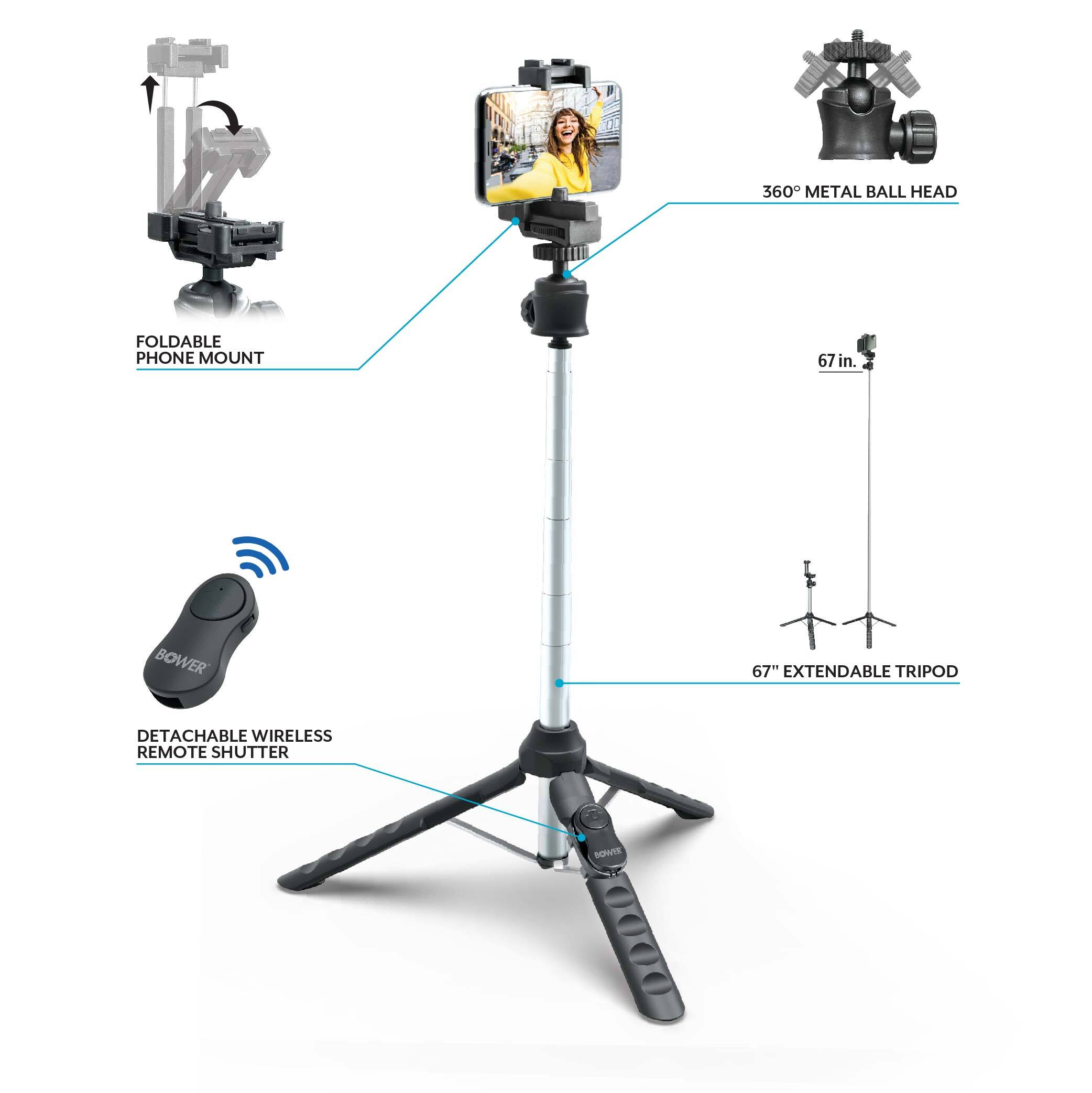 Left. Bower - Multipod Pro 67-inch Tripod - Black.