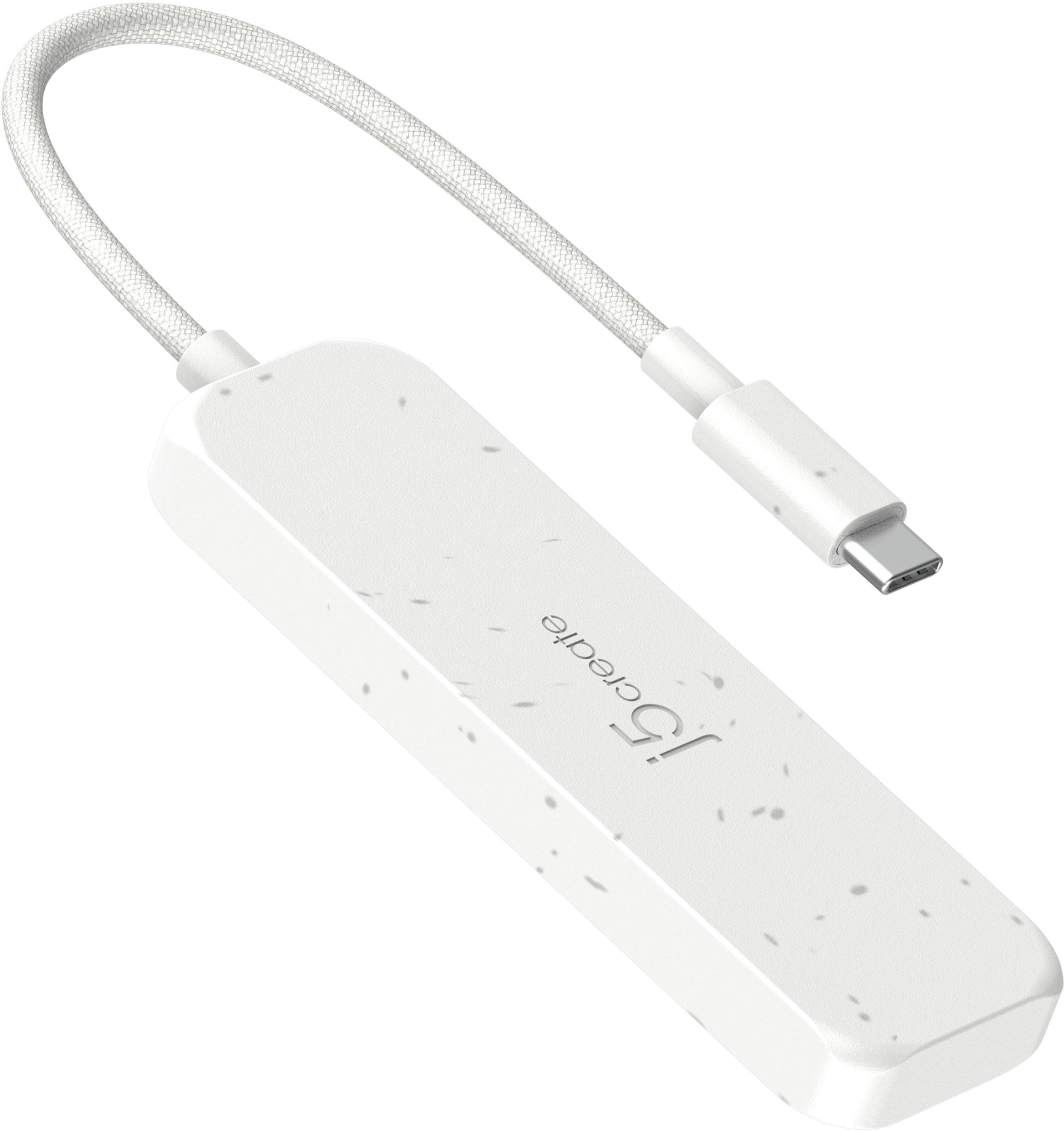 Alt View 12. j5create - Eco-Friendly USB-C to Type-C & Type-A Gen2 4 Port Hub - White.