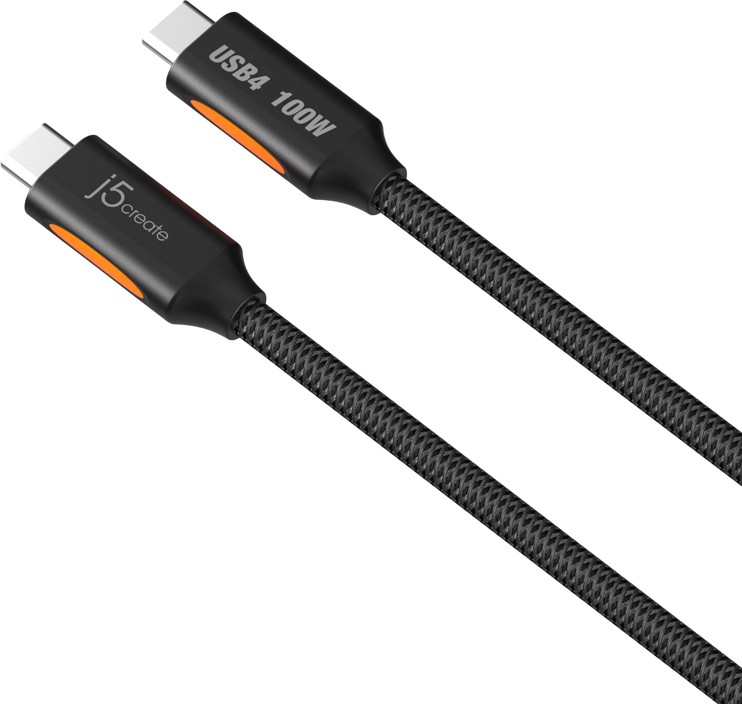 Left. j5create - USB4 40Gbps Full-Featured USB-C Coaxial Cable - Black.