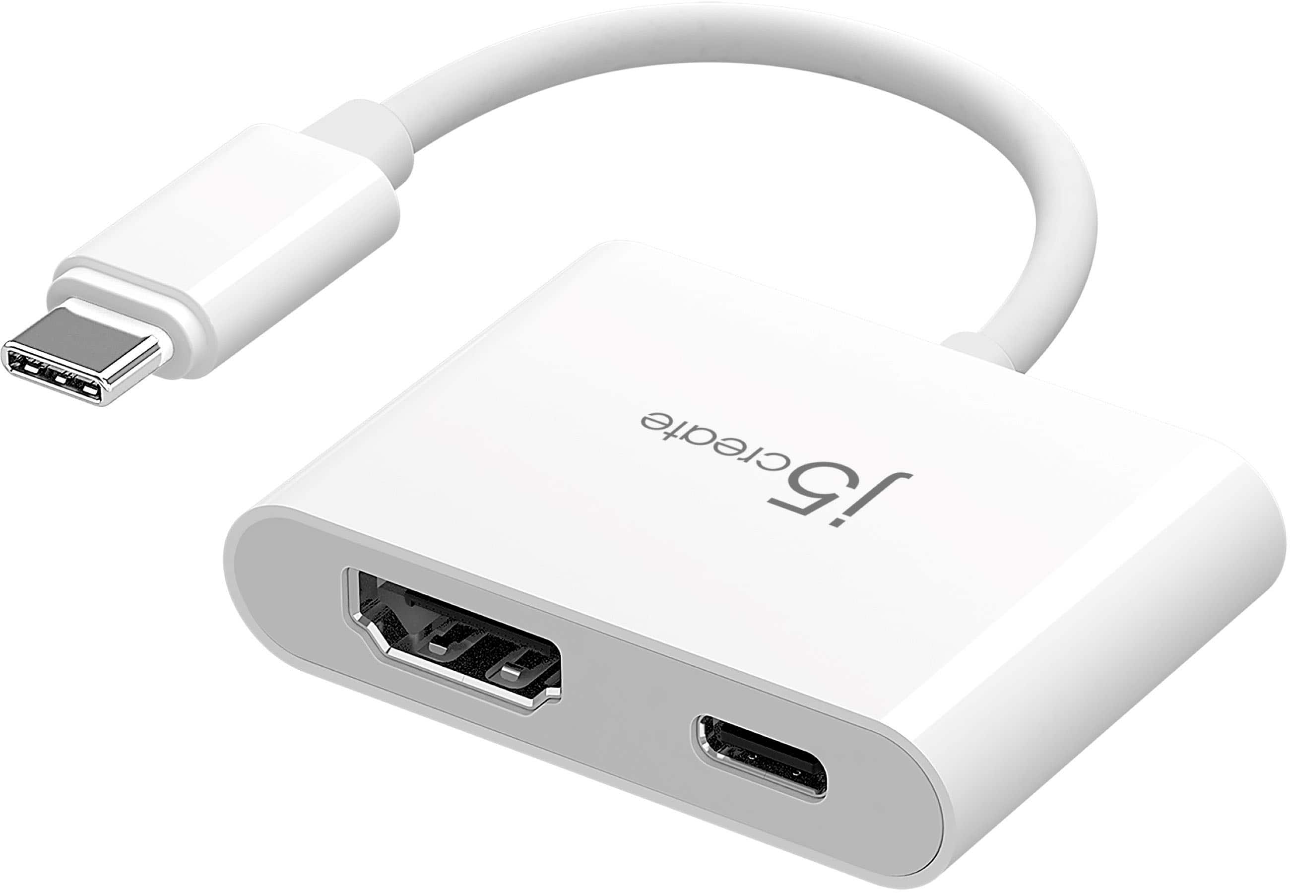 j5create - USB-C to 4K HDMI Adapter - White - Front_Zoom