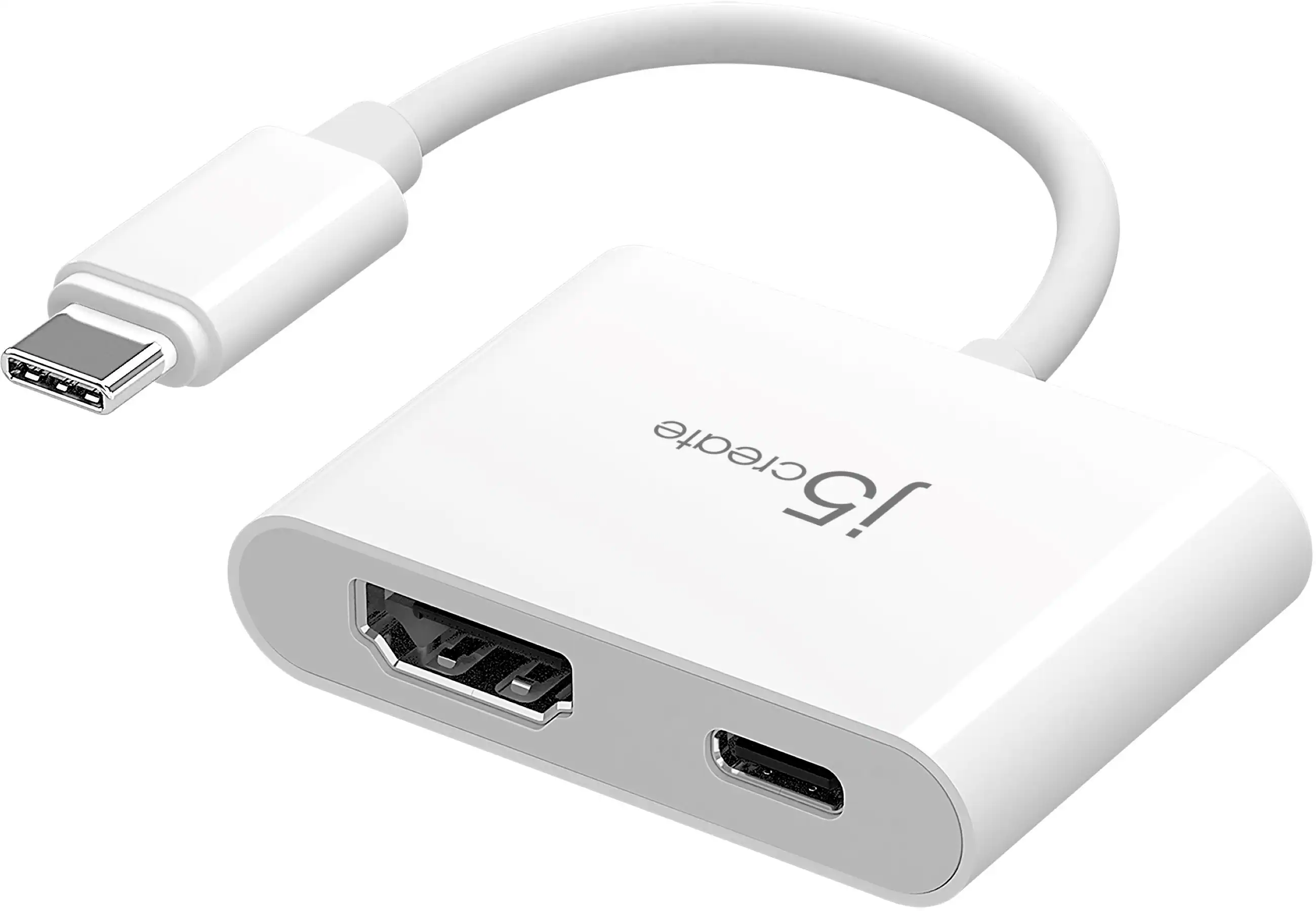 Front. j5create - USB-C to 4K HDMI Adapter - White.
