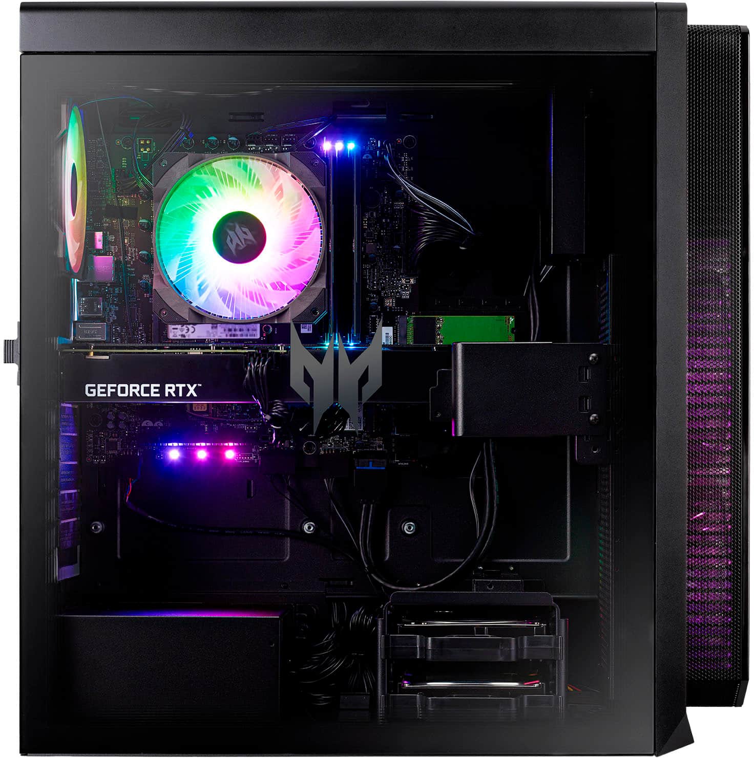 Back. Acer - Predator Orion 5000 Gaming Desktop- Intel Core i7-13700F-32GB Memory- NVIDIA GeForce RTX 4070 - 1TB Gen 4 SSD - Black.
