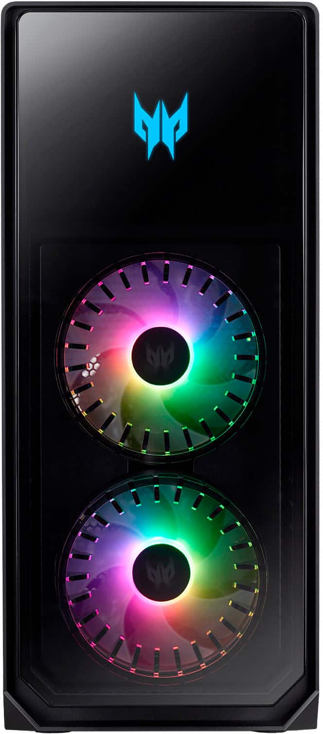 Left. Acer - Predator Orion 5000 Gaming Desktop- Intel Core i7-13700F-32GB Memory- NVIDIA GeForce RTX 4070 - 1TB Gen 4 SSD - Black.