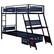 Front. X Rocker - Armada Twin over Twin Gaming Bunk Bed with Built-In Gaming Desk - Black.