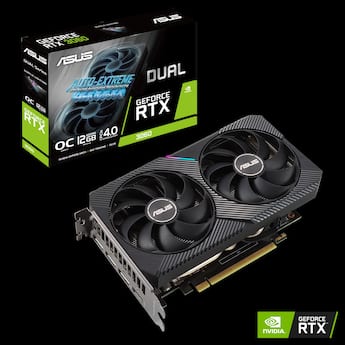ASUS NVIDIA GeForce RTX 3060 Dual Overclock 12GB GDDR6 PCI Express ASUS NVIDIA GeForce RTX 3060 Dual Overclock 12GB GDDR6 PCI Express