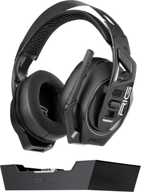 Front. RIG - 900 Max HX Dual Wireless Gaming Headset with Dolby Atmos, Bluetooth, and Base for Xbox, PlayStation, Nintendo Switch, PC - Black.