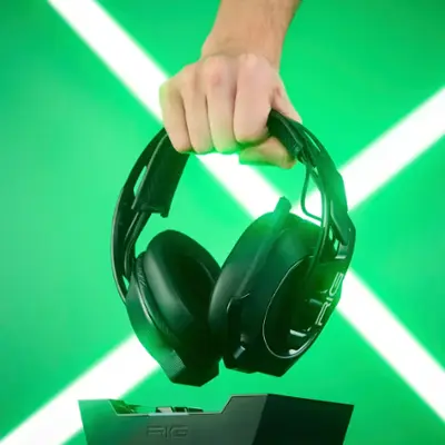RIG - 900 Max HX Dual Wireless Gaming Headset with Dolby Atmos, Bluetooth, and Base for Xbox, PlayStation, Nintendo Switch, PC - Black
