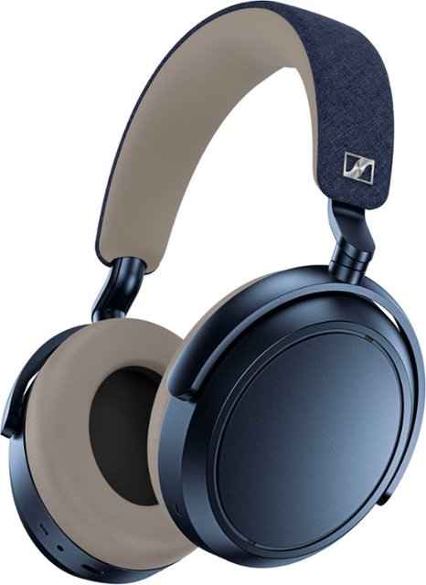 Front. Sennheiser - Momentum 4 Wireless Adaptive Noise-Canceling Over-The-Ear Headphones - Denim.