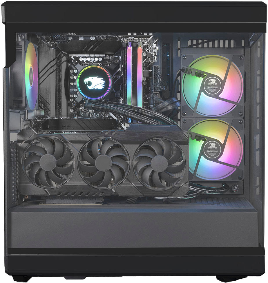 Back View: CyberPowerPC - Gamer Xtreme Gaming Desktop - Intel Core i5-13400F - 16GB Memory - NVIDIA GeForce RTX 4060 8GB - 1TB SSD - Black