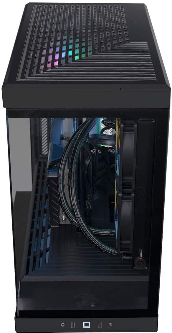 Alt View 4. iBUYPOWER - Y40 Gaming Desktop - Intel Core i7-13700F - 32GB DDR5 RAM - NVIDIA GeForce RTX 4060Ti 16GB - 2TB NVMe SSD - Black.