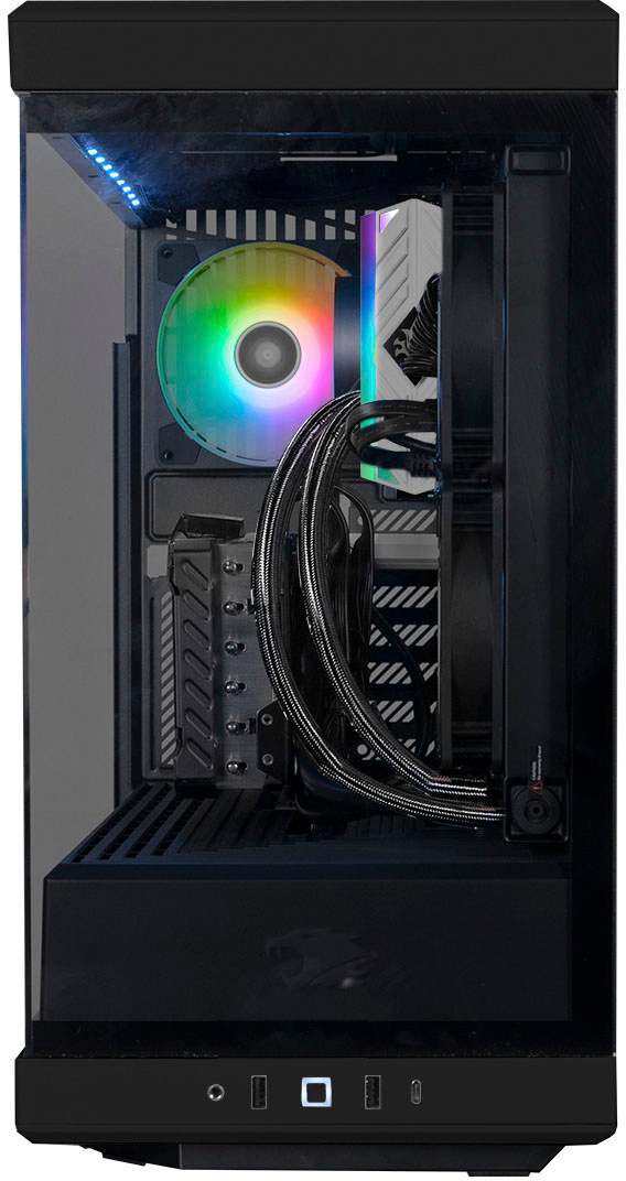 Left View: CyberPowerPC - Gamer Master Gaming Desktop - AMD Ryzen 5 5500 - 16GB Memory - NVIDIA GeForce RTX 3060 8GB - 1TB SSD - Black