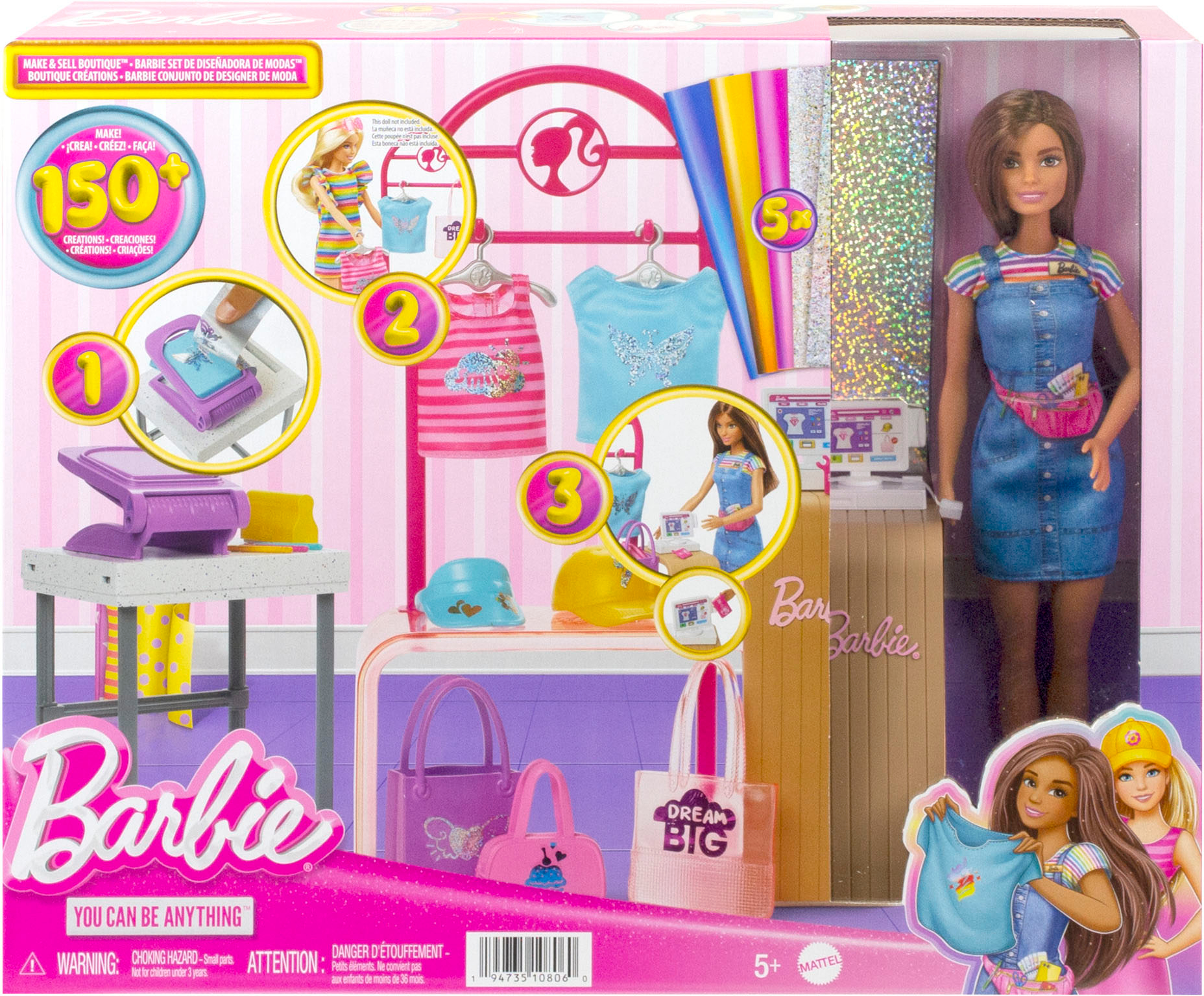 Barbie Make & Sell Boutique Playset with Doll Multicolor HKT78