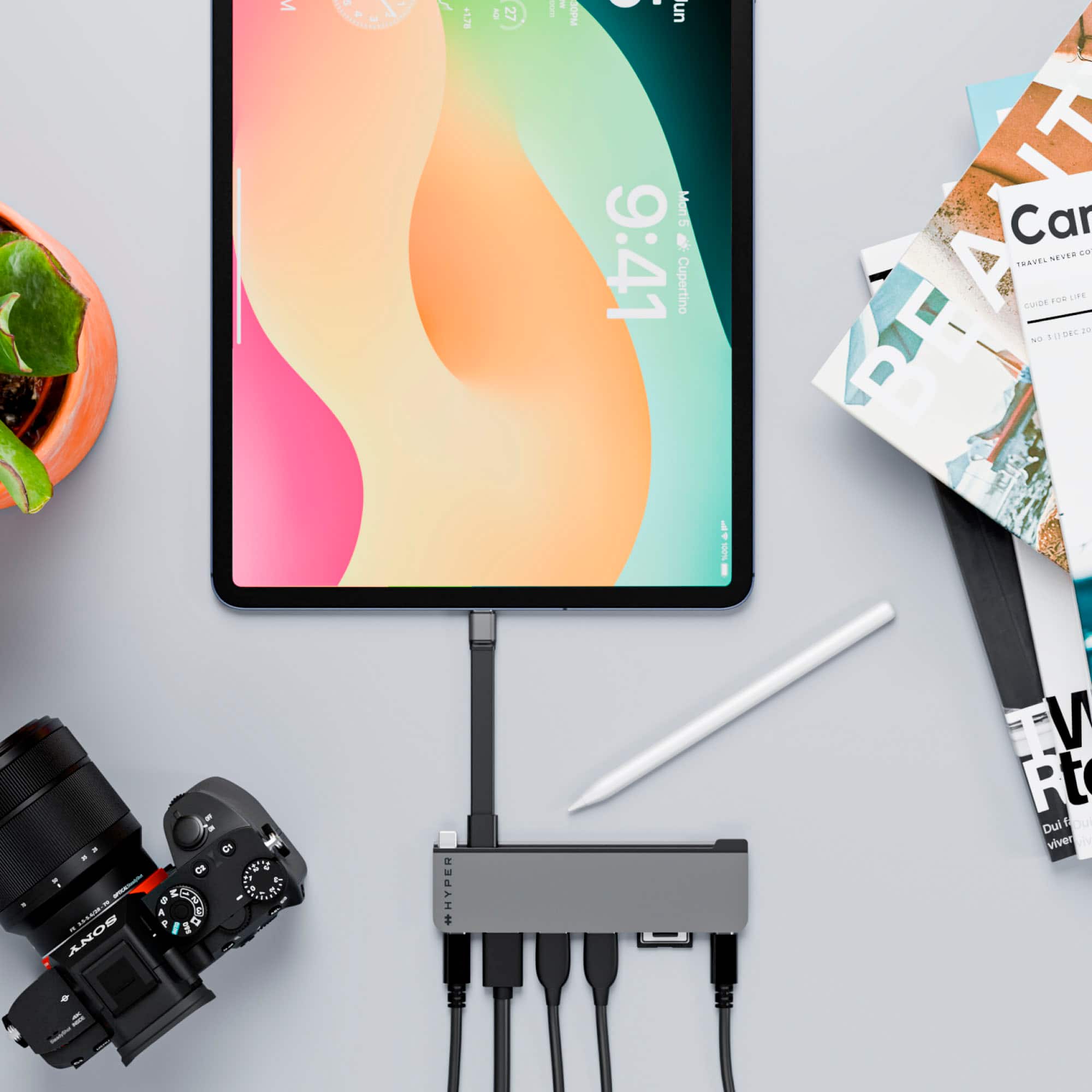 Alt View 16. Hyper - HyperDrive Next 8 Port USB-C Hub, 4K HDMI, USB4/Thunderbolt 4, 1 USB-C, 2 USB-A, microSD/SD, travel dock for MacBook/PC - Space Gray.