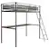 Front. X Rocker - HQ Gaming Twin Bunk Bed with Built-In Shelving - Black.