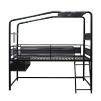 X Rocker - Contra Mid-Sleeper Twin Gaming Bed with TV Mount - Black - Front_Zoom