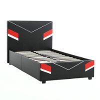 X Rocker - Orion eSports Twin Gaming Bed Frame - Black/Red - Front_Zoom