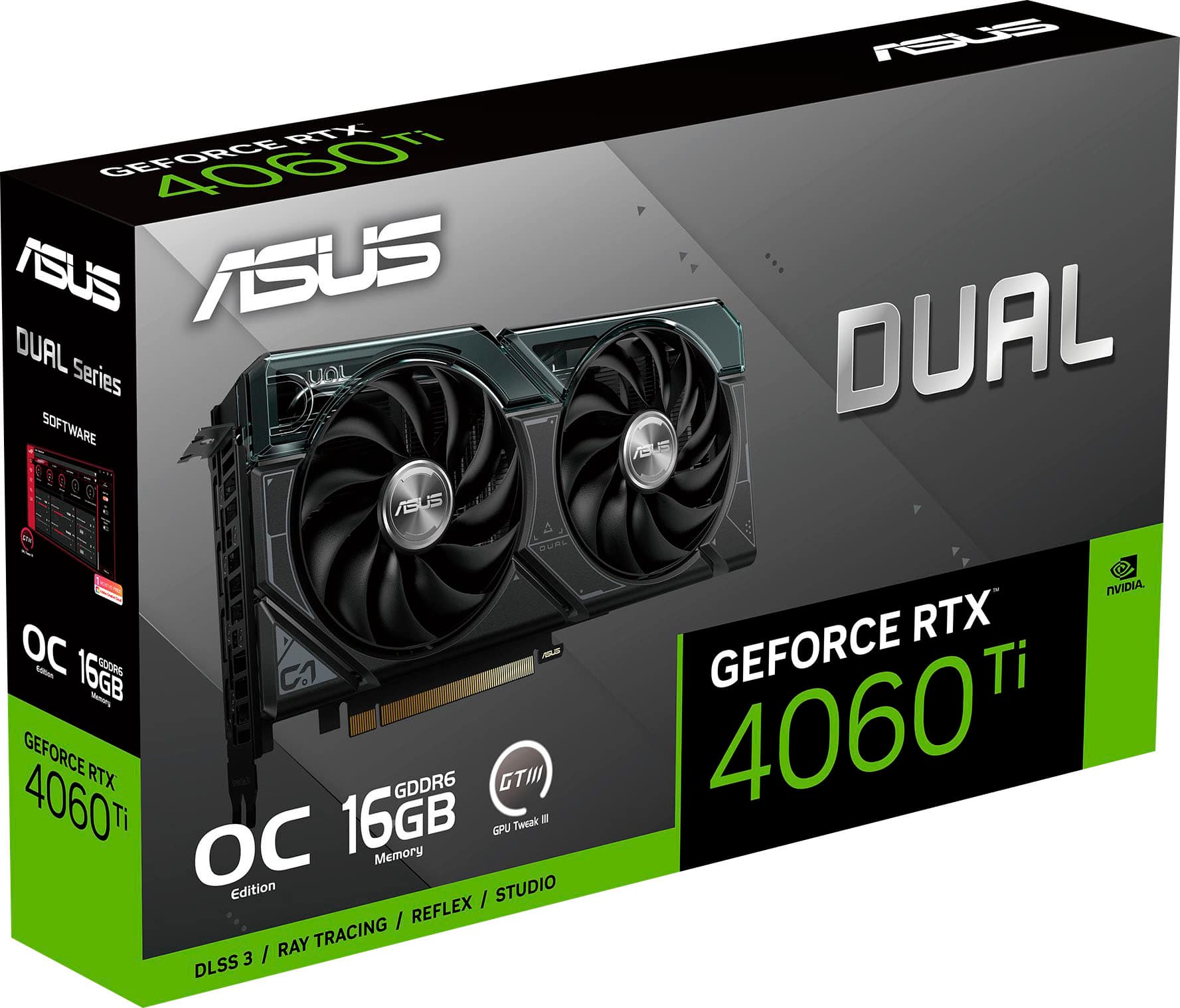 ASUS NVIDIA GeForce RTX 4060 Ti Dual Overclock 16GB GDDR6 PCI Express 4.0  Graphics Card Black DUAL-RTX4060TI-O16G - Best Buy