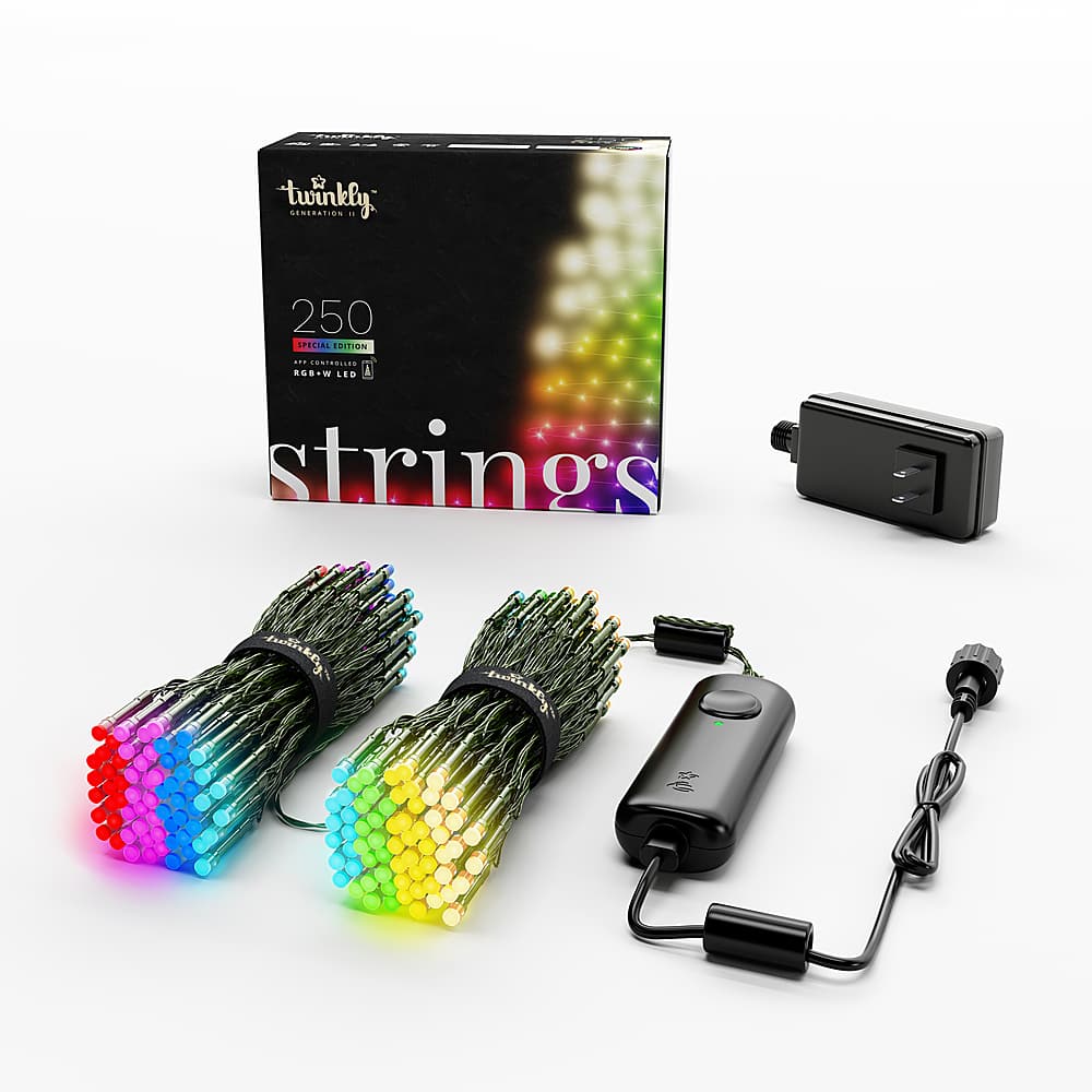 Angle. Twinkly - Smart Light Strings Special Edition 250 RGB+W LED Gen II, 65.6 ft - Multi.