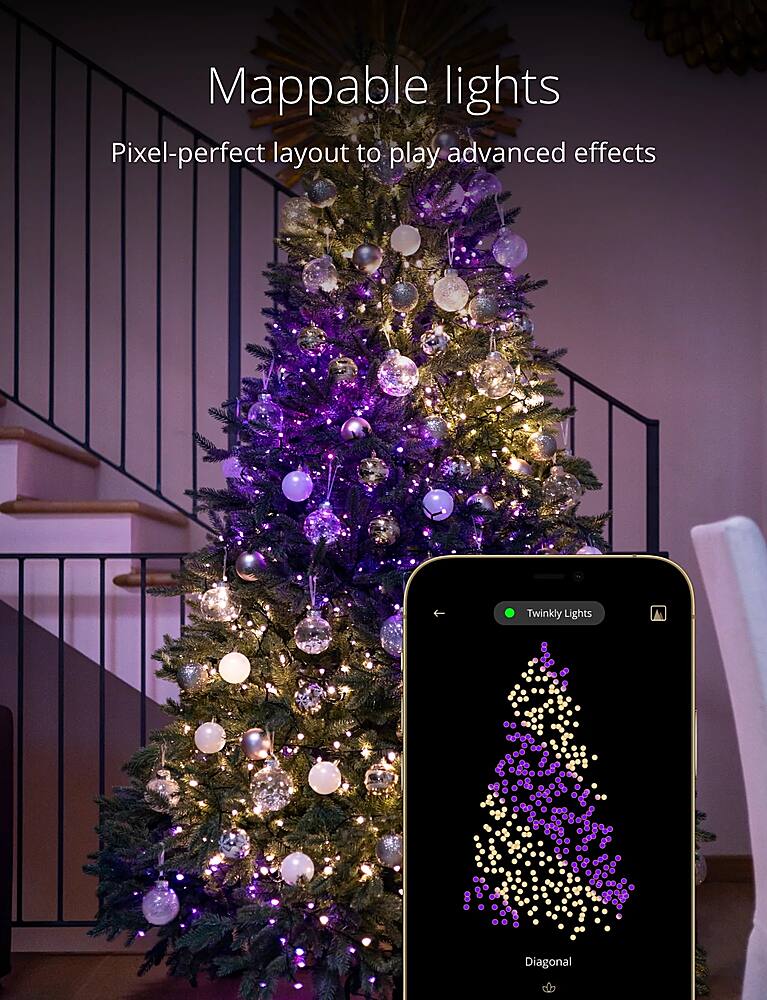 Left. Twinkly - Smart Light Strings Special Edition 250 RGB+W LED Gen II, 65.6 ft - Multi.
