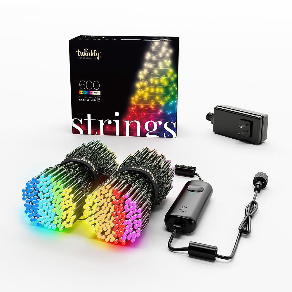 Zoom in on Angle Zoom. Twinkly - Smart Light Strings Special Edition 600 RGB+W LED Gen II, 157.5 ft - Multi.