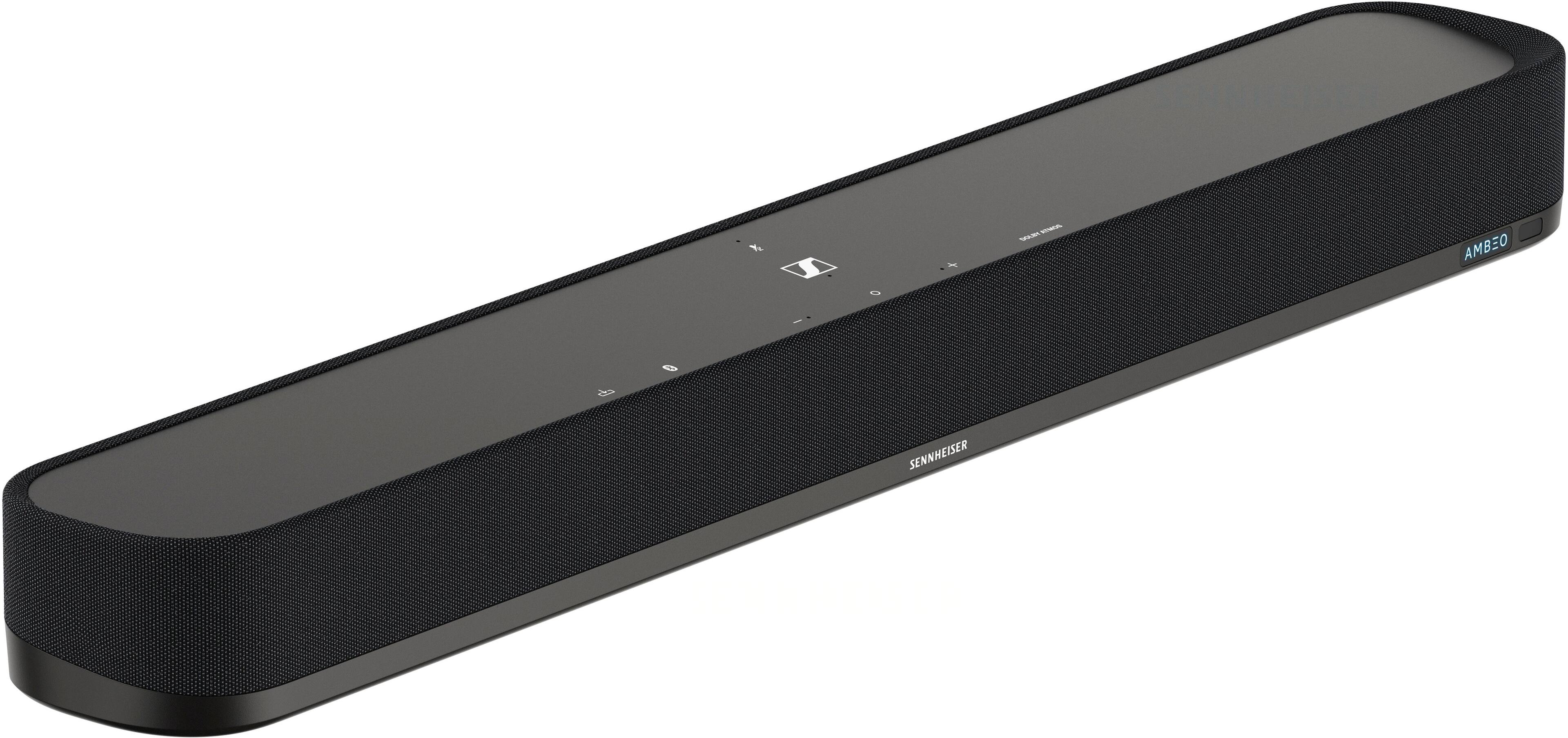 Angle. Sennheiser - AMBEO Soundbar Mini Compact Device with Adaptive Features and Multiple Connectivity - Black.