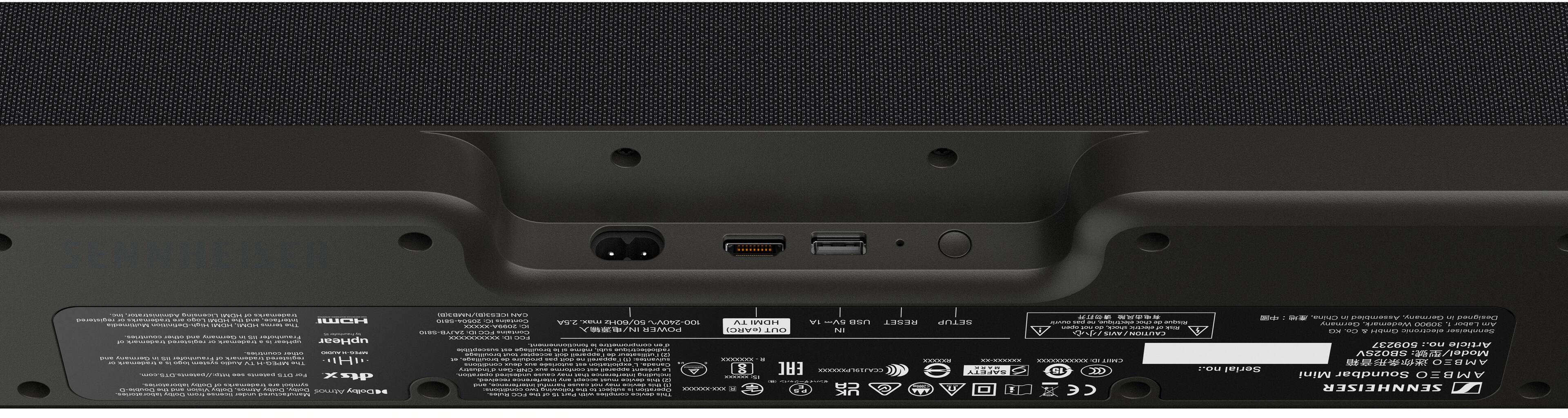 Alt View 11. Sennheiser - AMBEO Soundbar Mini Compact Device with Adaptive Features and Multiple Connectivity - Black.