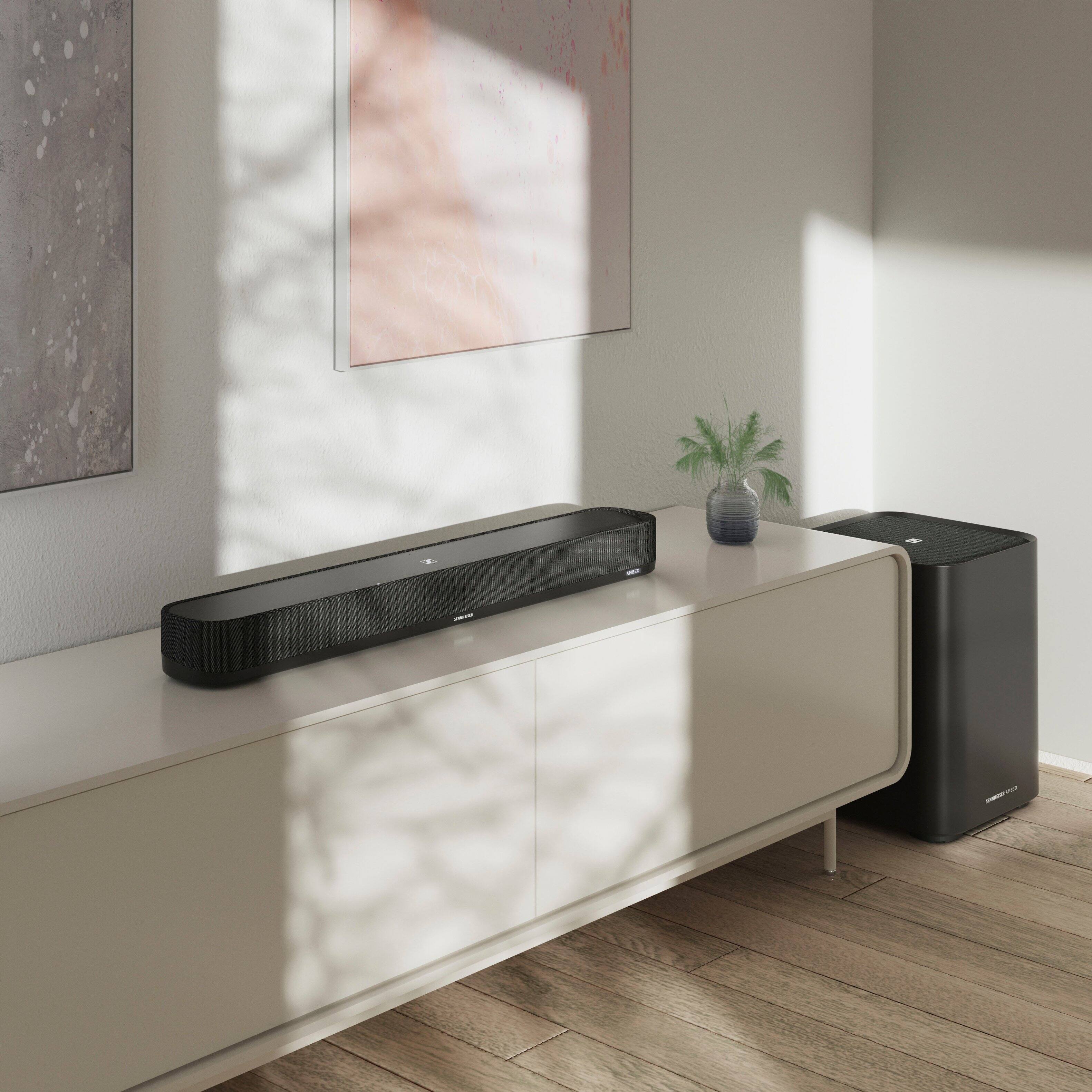 Alt View 16. Sennheiser - AMBEO Soundbar Mini Compact Device with Adaptive Features and Multiple Connectivity - Black.