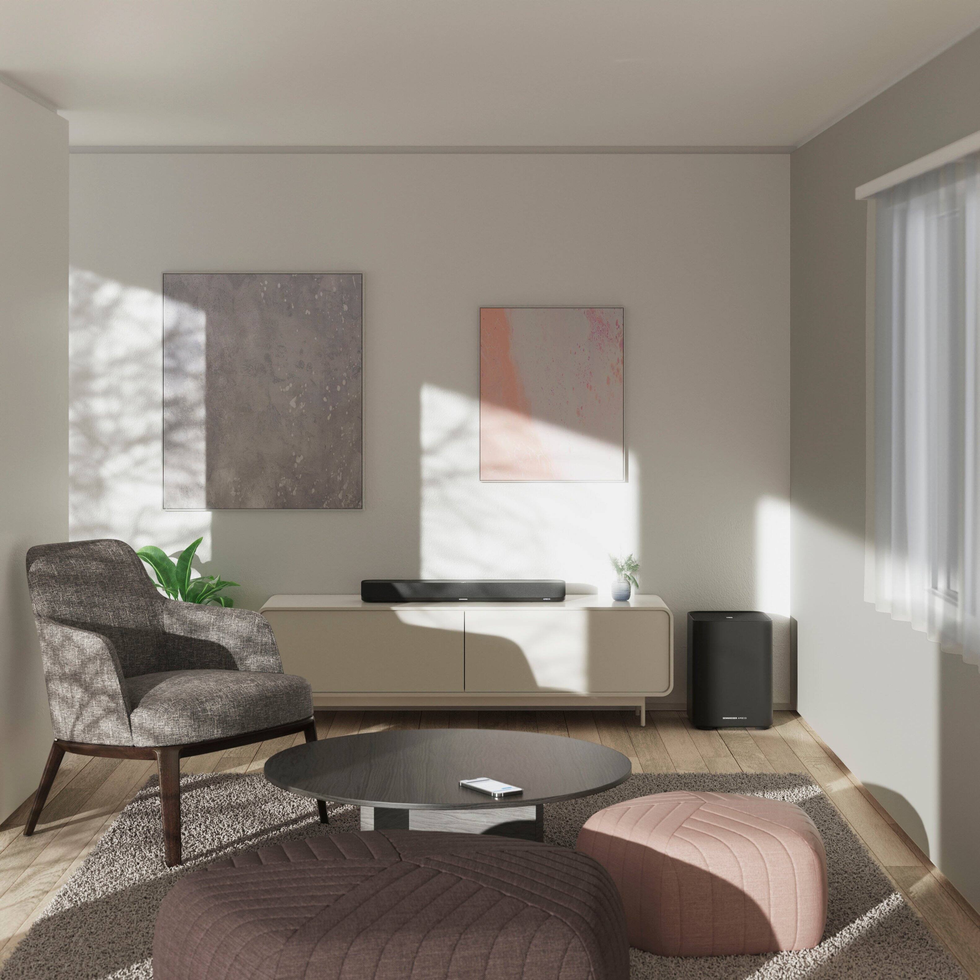 Alt View 18. Sennheiser - AMBEO Soundbar Mini Compact Device with Adaptive Features and Multiple Connectivity - Black.