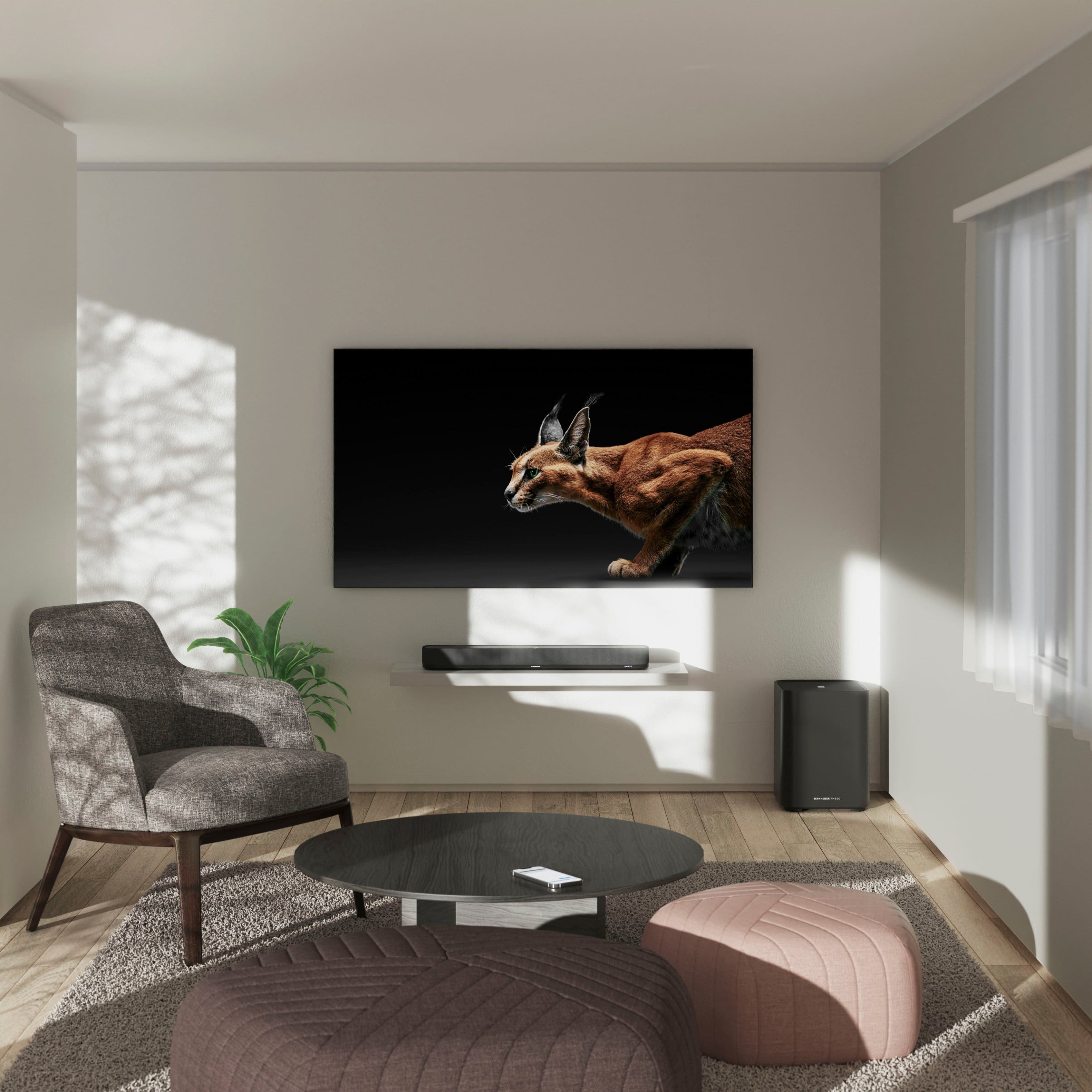 Alt View 21. Sennheiser - AMBEO Soundbar Mini Compact Device with Adaptive Features and Multiple Connectivity - Black.