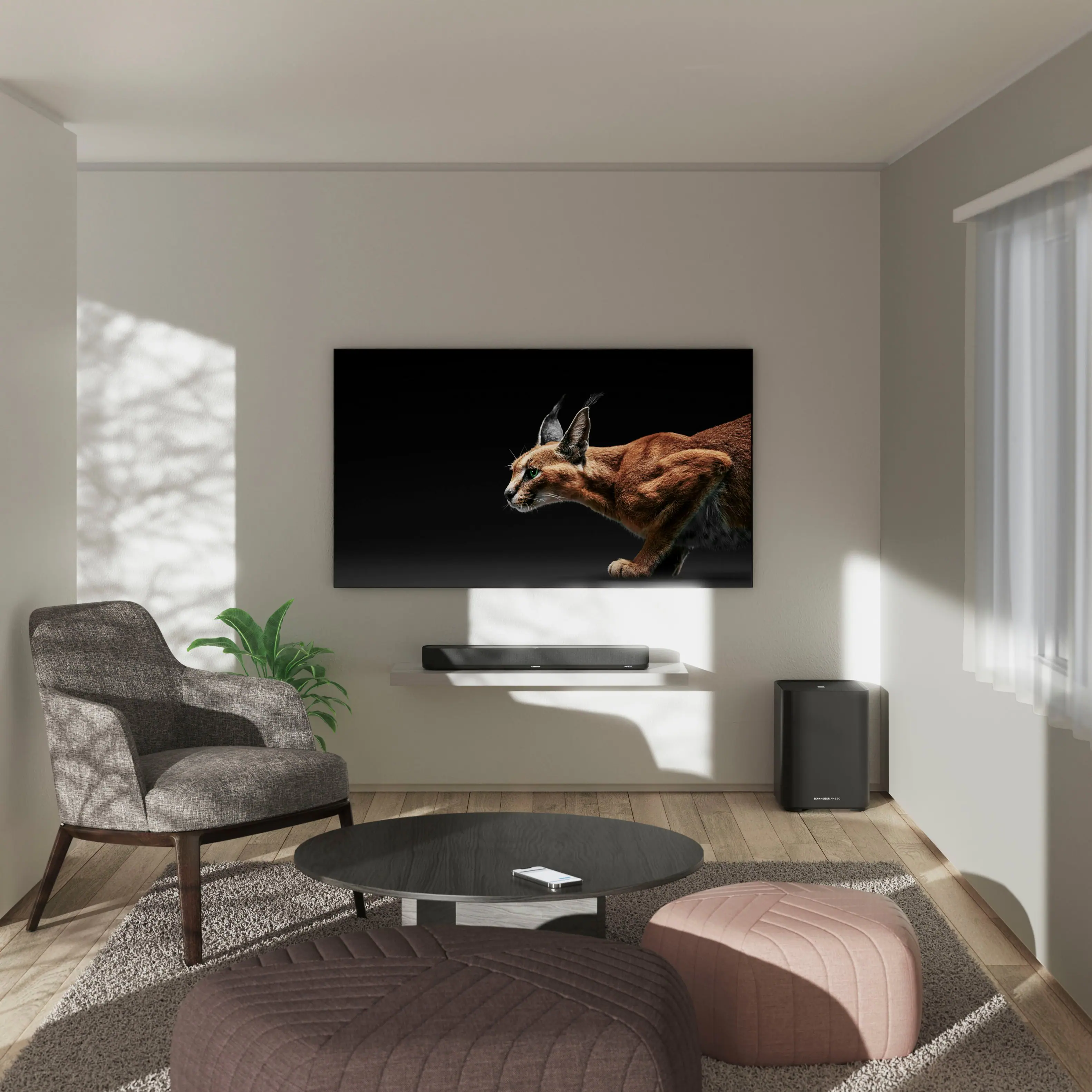 Alt View 21. Sennheiser - AMBEO Soundbar Mini Compact Device with Adaptive Features and Multiple Connectivity - Black.