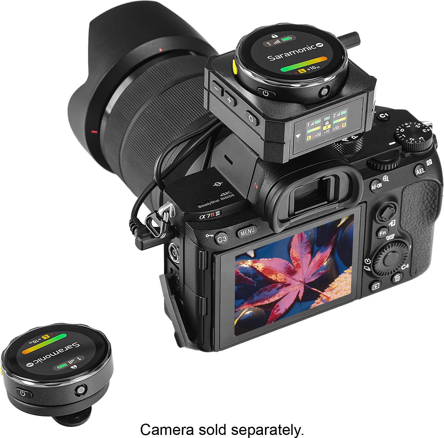 Alt View 14. Saramonic - Blink Me 2-Person Smart Wireless Mic System w/ Touchscreen, Customizable Transmitters & Recording - Black.