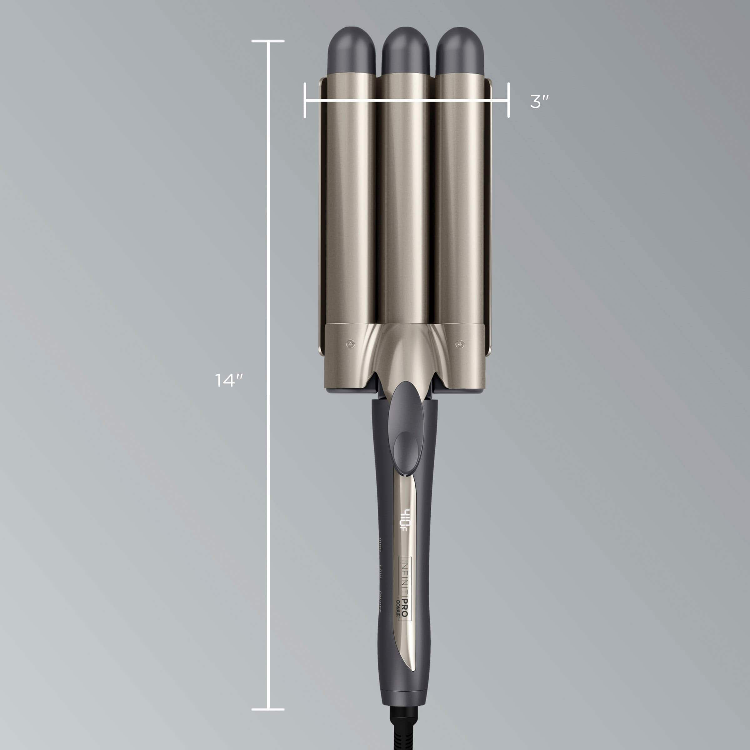 Alt View 17. Conair - InfinitiPRO Tourmaline Ceramic Triple Barrel Waver - Gray.