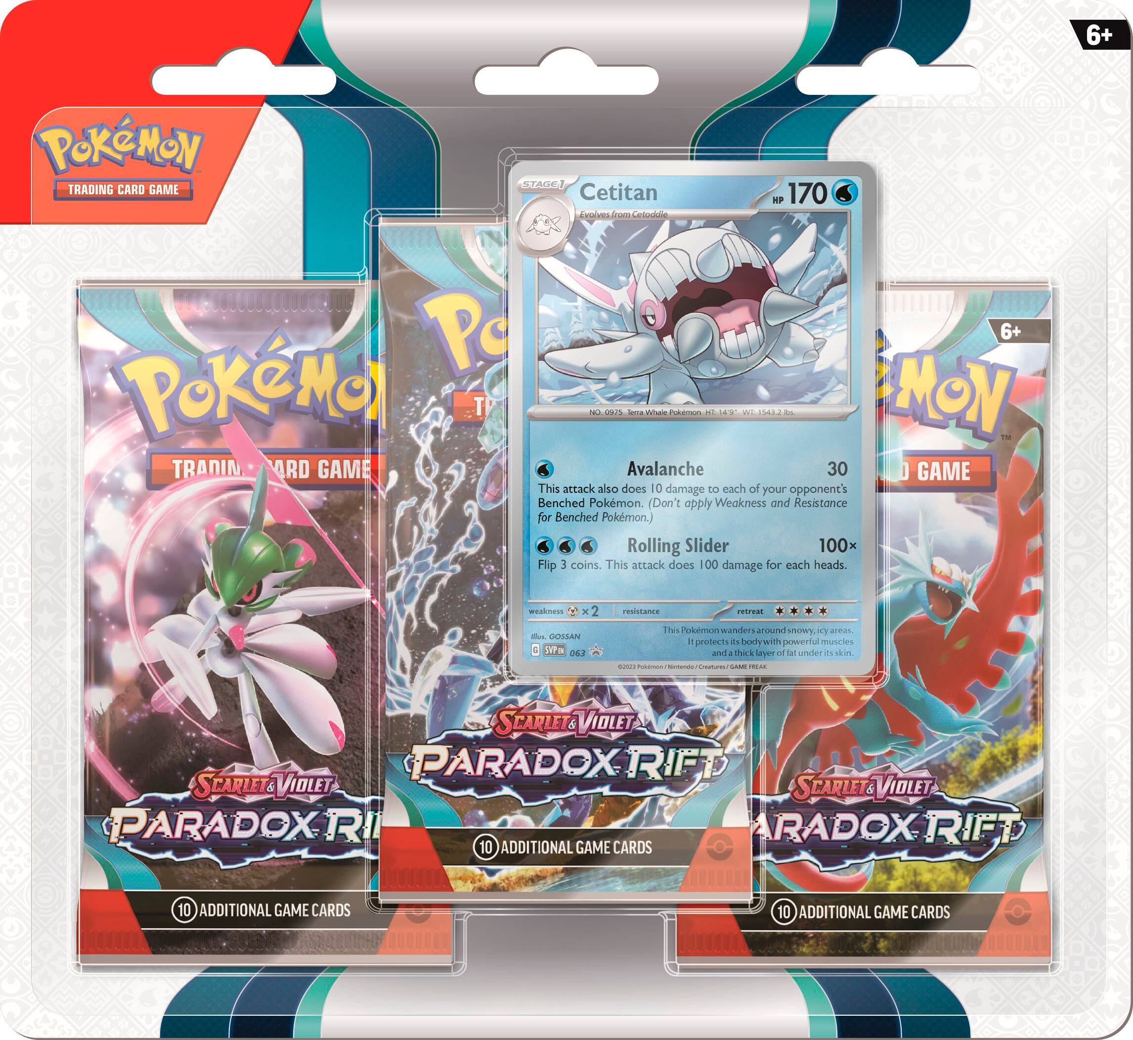 Angle. Pokémon - Trading Card Game: Scarlet & Violet - Paradox Rift 3pk Booster - Styles May Vary.