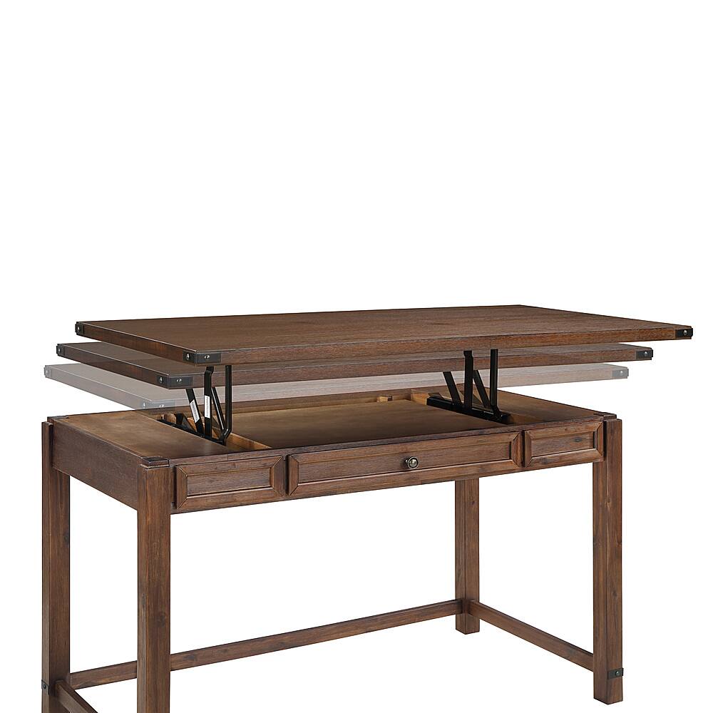 Best Buy OSP Home Furnishings Baton Rouge Lift Desk Brushed Walnut BTLD2937BR