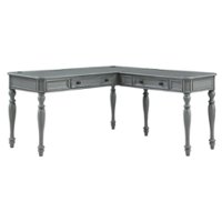 OSP Home Furnishings - Country Meadows L-Shaped Desk with Power - Plantation Grey - Angle_Zoom