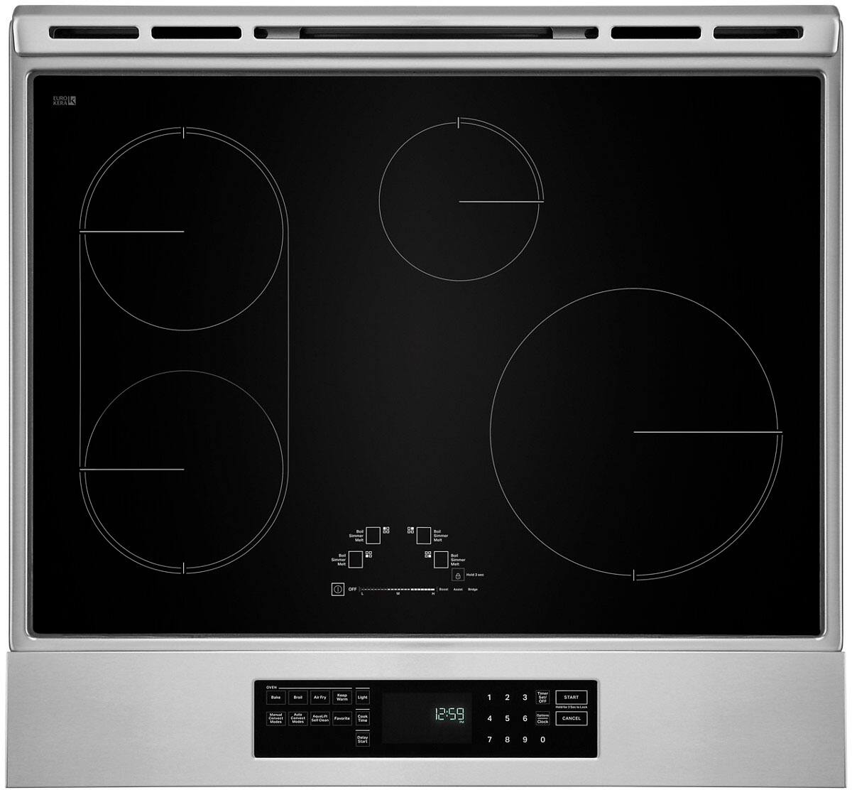 Alt View 11. JennAir - RISE Series 6.4 Cu. Ft. Slide-In Electric Induction Range with Magnetic Induction - Stainless Steel.