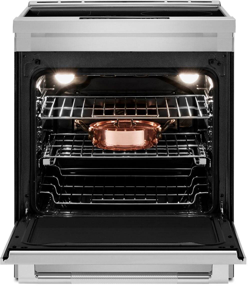 Alt View 2. JennAir - RISE Series 6.4 Cu. Ft. Slide-In Electric Induction Range with Magnetic Induction - Stainless Steel.