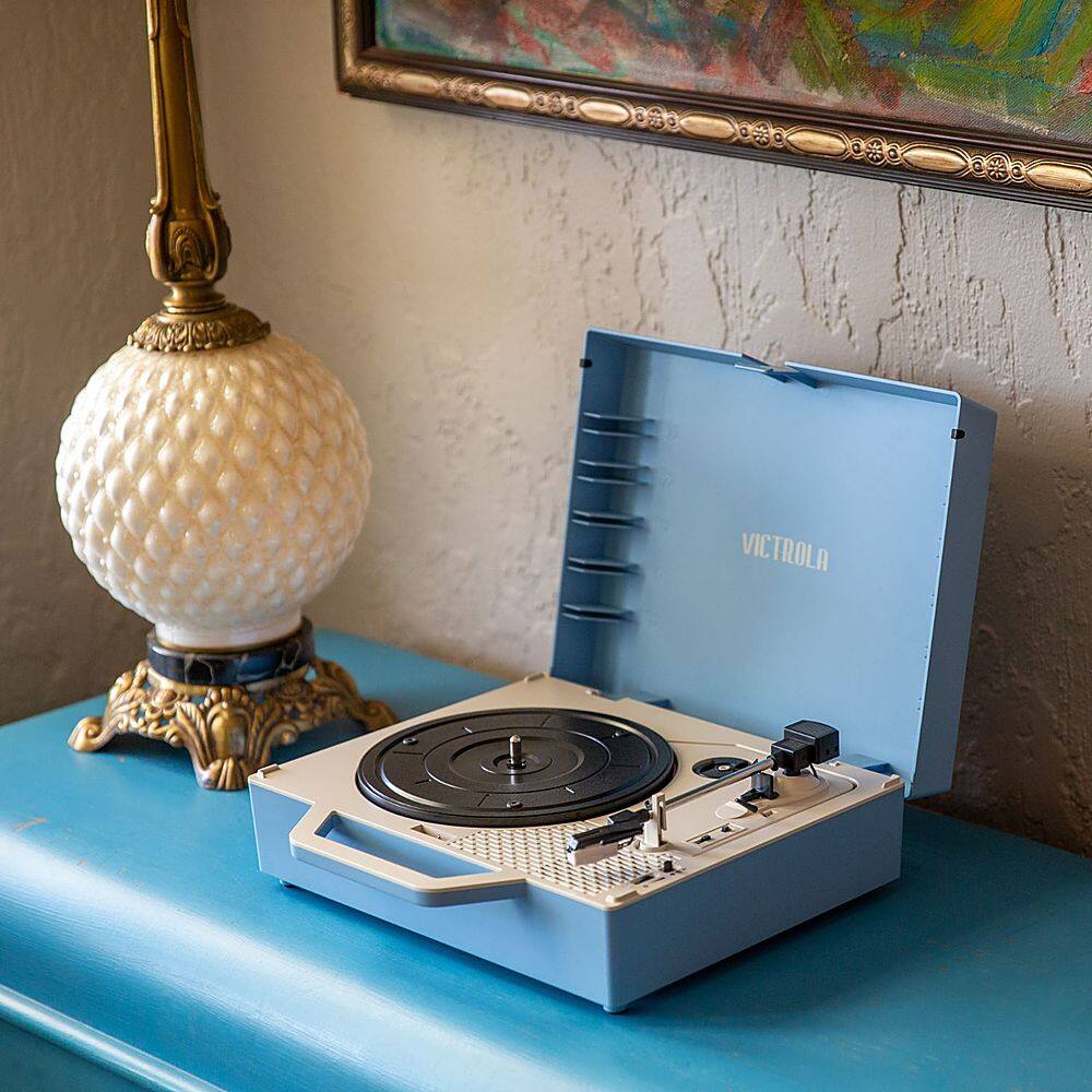 Victrola – Re-Spin Sustainable Bluetooth Suitcase Record Player – Light Blue Sansujyuku sansujyuku.com