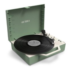 Victrola - Re-Spin Sustainable Bluetooth Suitcase Record Player - Basil Green - Front_Zoom