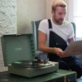 Alt View 11. Victrola - Re-Spin Sustainable Bluetooth Suitcase Record Player - Basil Green.