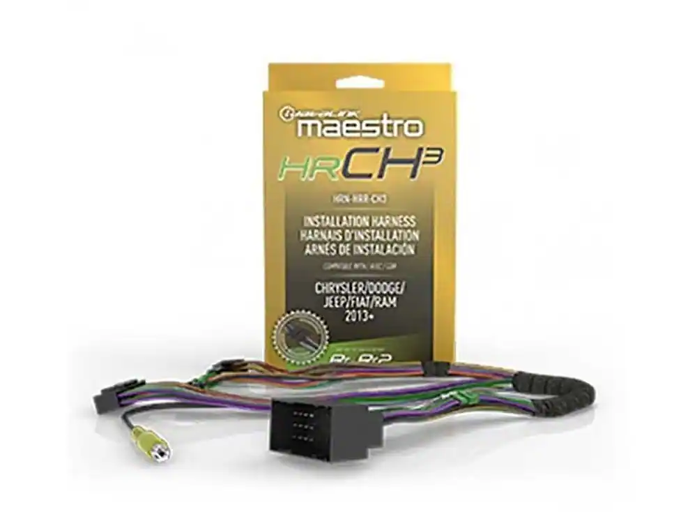 Front. Maestro - Wiring Harness for Select Chrysler, Dodge, and Jeep Vehicles 2013 and Up - Black.