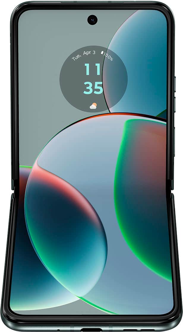 Left. Motorola - razr 2023 128GB (Unlocked) - Sage Green.