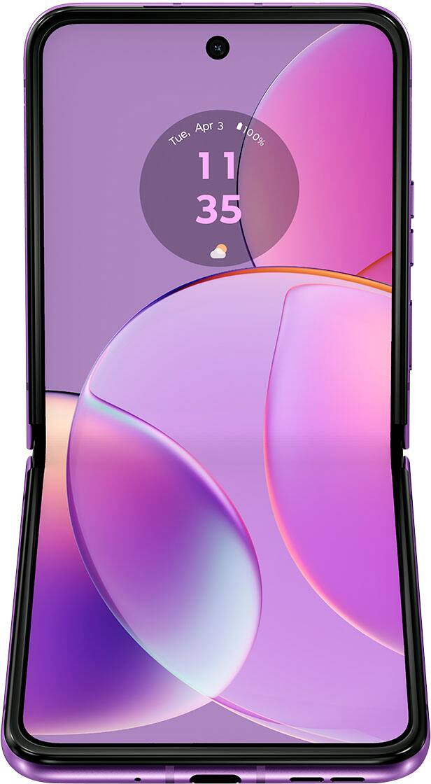 Left. Motorola - razr 2023 128GB (Unlocked) - Summer Lilac.