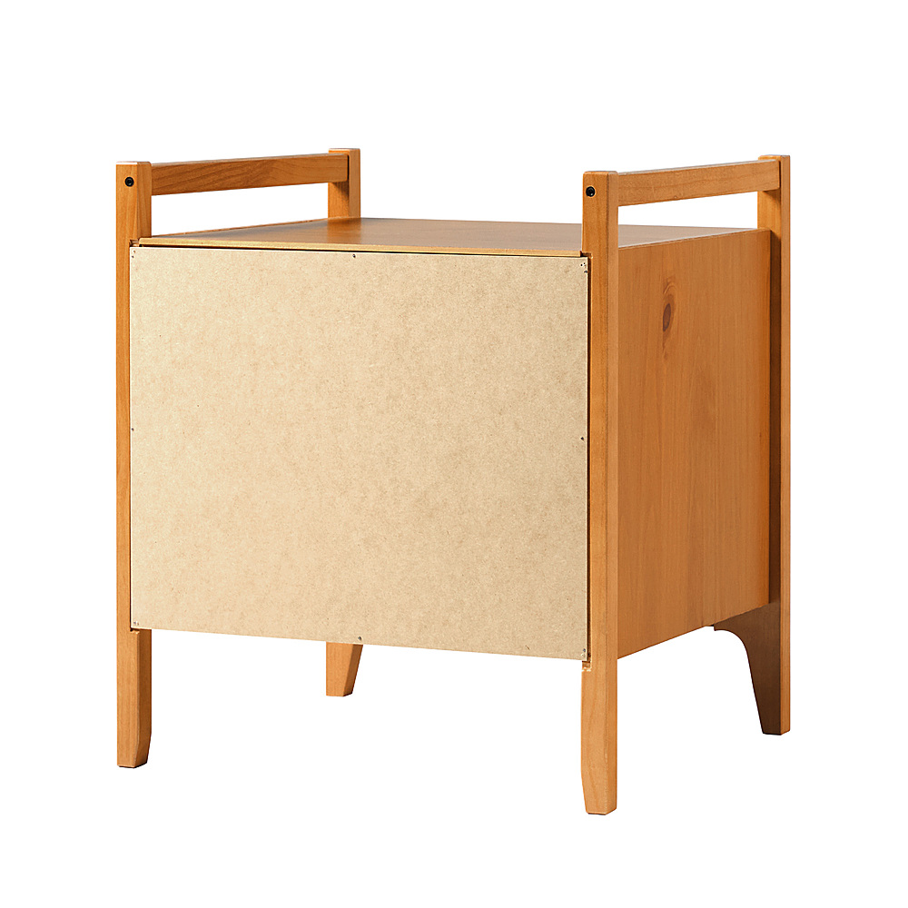 Angle View: Walker Edison - Mid-Century Modern Solid Wood 2-Drawer Nightstand - Caramel