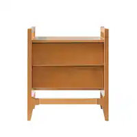 Walker Edison - Mid-Century Modern Solid Wood 2-Drawer Nightstand - Caramel - Front_Zoom